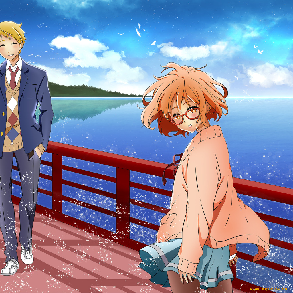 Обои Аниме Kyoukai no Kanata, обои для рабочего стола, фотографии аниме, kyoukai  no kanata, девушка, парень, арт, kyoukai, no, kanata, kuriyama, mirai,  kanbara, akihito, kuzakawe, maron Обои для рабочего стола, скачать обои